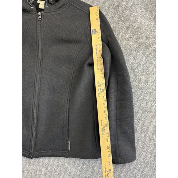 ExOfficio Jacket Womens Medium Black Hooded Full Zip Fleece Travel Outdoor Warm - Picture 6 of 7